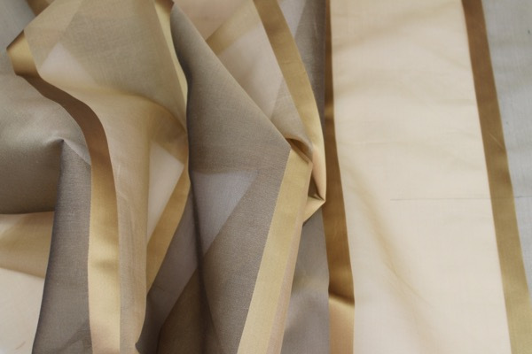 Wide Satin Stripe Silk Organza - Golds fabric, image 9 of 9