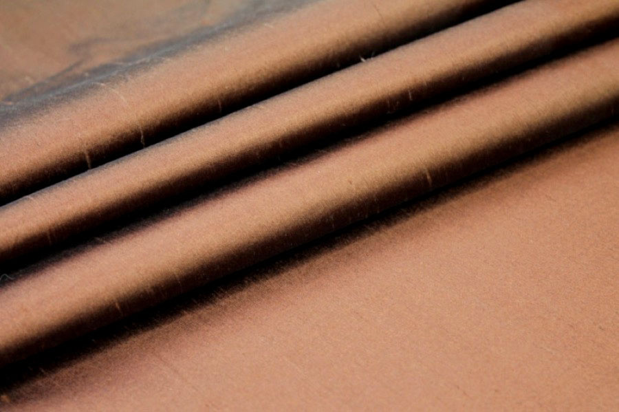 Silk Dupion - Red Brown fabric
