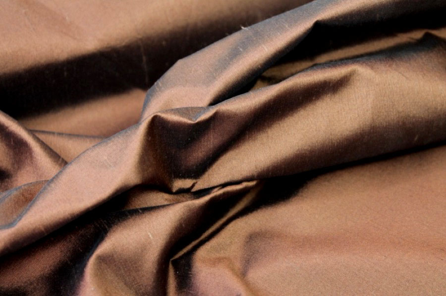 Silk Dupion - Red Brown fabric, image 3 of 6