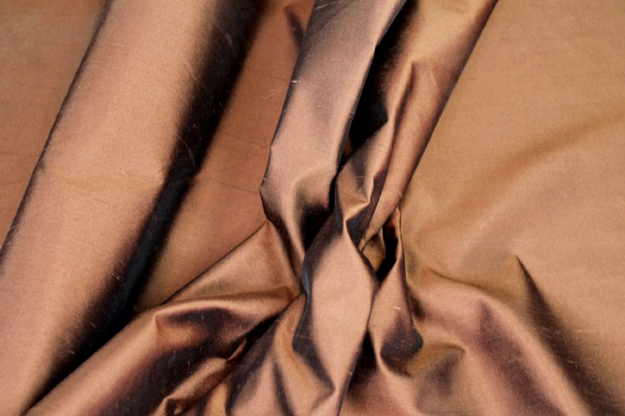 Silk Dupion - Red Brown fabric, image 5 of 6