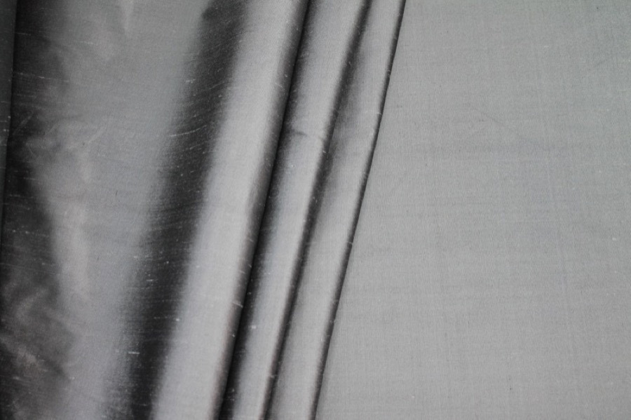 Silk Dupion - "Cape Cod" Grey fabric, image 6 of 6