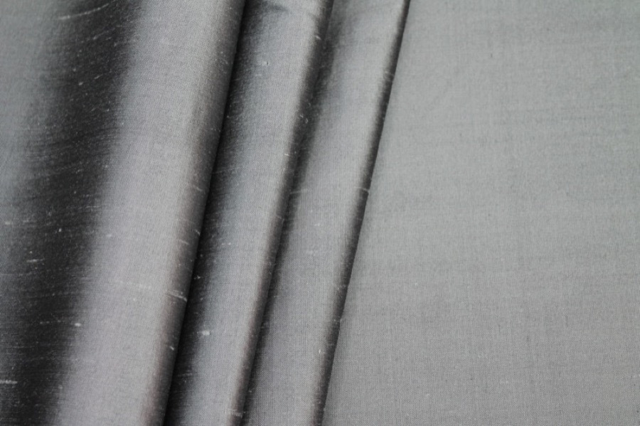 Silk Dupion - "Cape Cod" Grey fabric, image 4 of 6