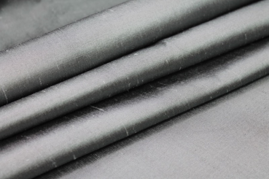 Silk Dupion - "Cape Cod" Grey fabric