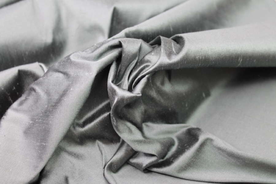 Silk Dupion - "Cape Cod" Grey fabric, image 5 of 6