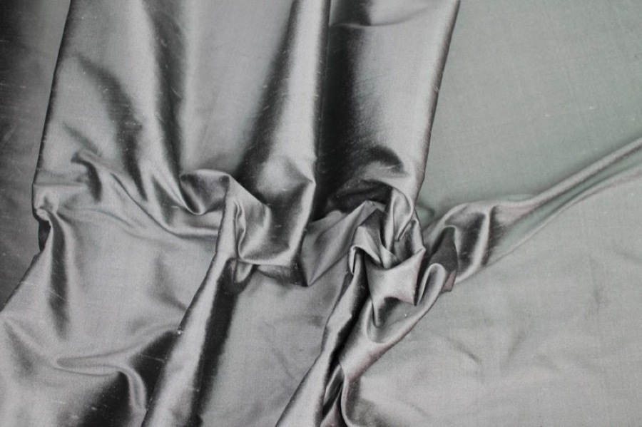 Silk Dupion - "Cape Cod" Grey fabric, image 2 of 6