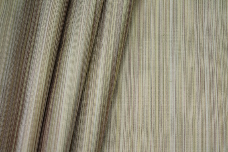 Striped Silk Dupion - Sage Green fabric