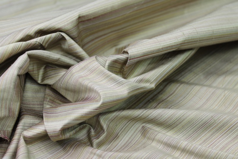 Striped Silk Dupion - Sage Green fabric, image 6 of 6