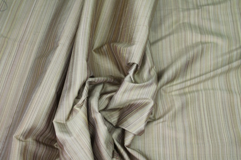 Striped Silk Dupion - Sage Green fabric, image 3 of 6
