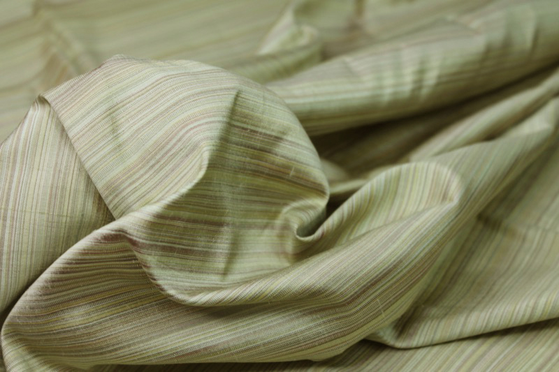 Striped Silk Dupion - Golden Green fabric, image 6 of 6