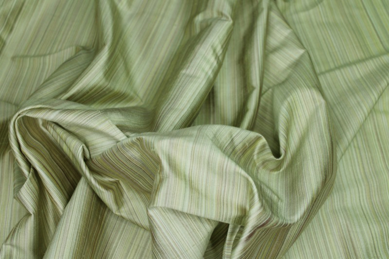 Striped Silk Dupion - Golden Green fabric, image 3 of 6