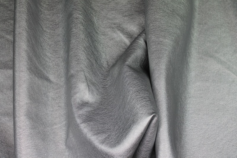 "Leather Texture" Leatherette - Silver fabric, image 3 of 6