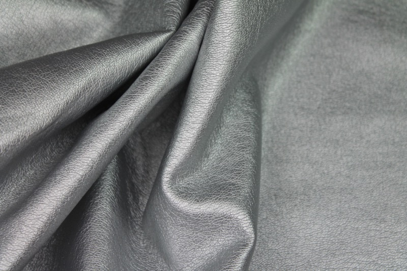 "Leather Texture" Leatherette - Silver fabric, image 4 of 6