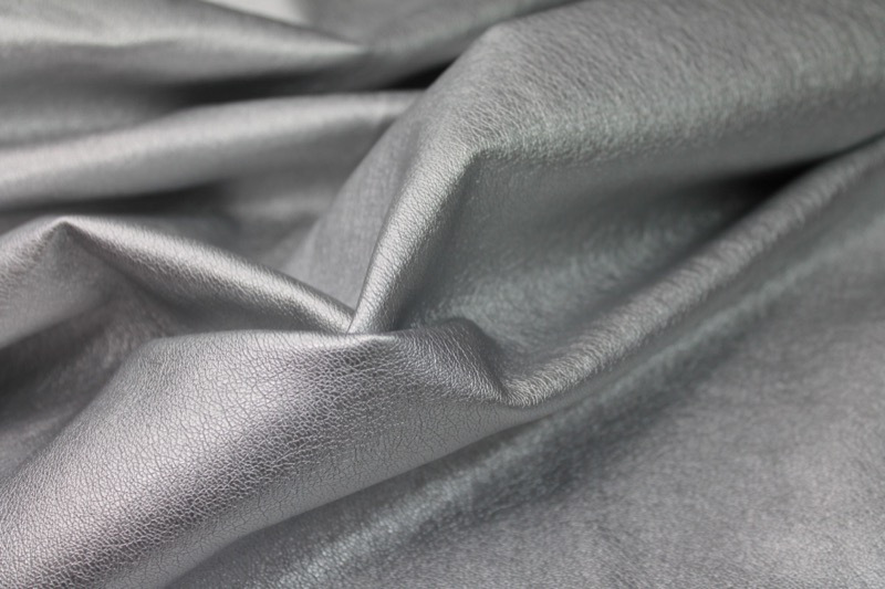 "Leather Texture" Leatherette - Silver fabric, image 5 of 6