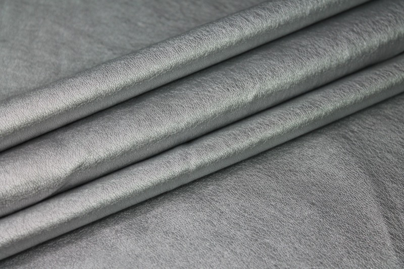 "Leather Texture" Leatherette - Silver fabric