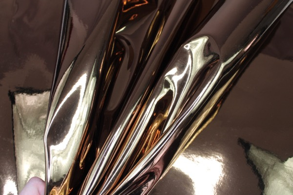 Mirror Finish Leatherette - New Copper fabric, image 3 of 7