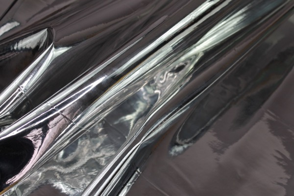 Mirror Finish Leatherette - New Silver fabric, image 2 of 5