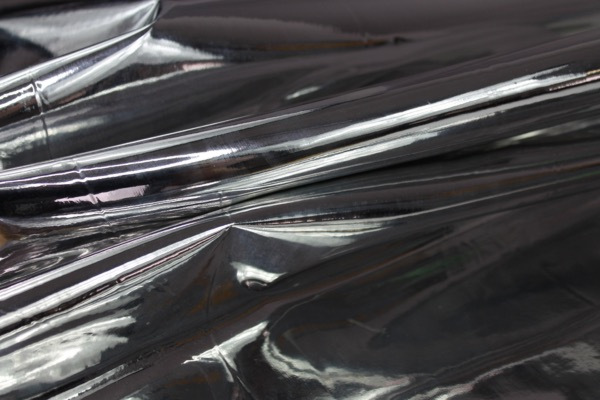 Mirror Finish Leatherette - New Silver fabric, image 4 of 5