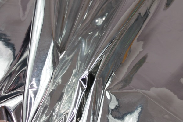 Mirror Finish Leatherette - New Silver fabric, image 3 of 5