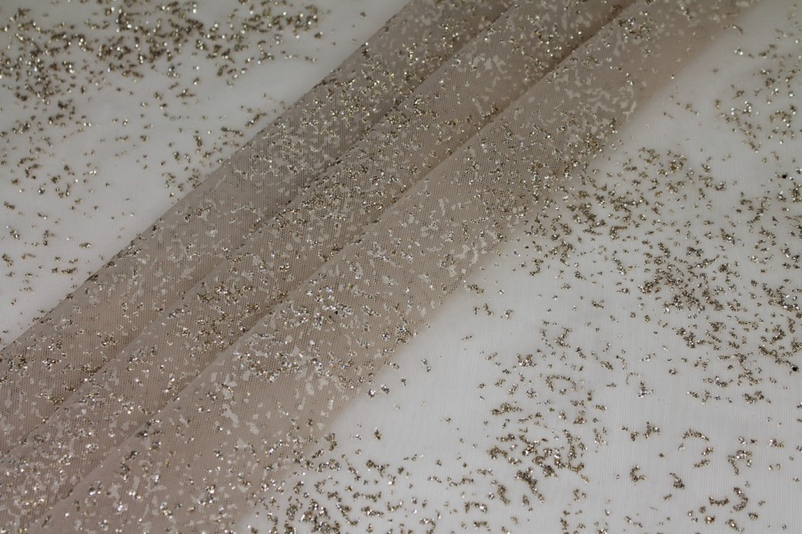 Nude Sheer Stretch Bodystocking w/Gold Glitter fabric, image 5 of 6