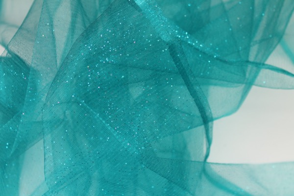 Turquoise Glitter Tulle fabric, image 4 of 5