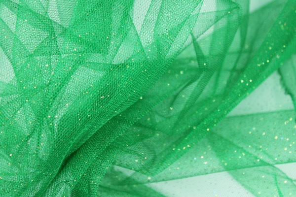 Bright Green Glitter Tulle fabric, image 5 of 5