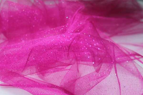 Magenta Glitter Tulle fabric, image 2 of 5