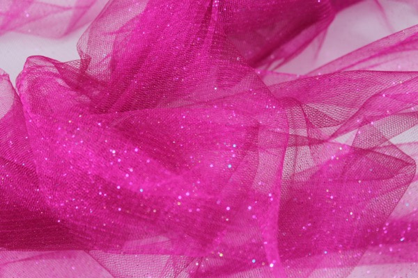 Magenta Glitter Tulle fabric, image 3 of 5