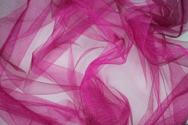 Magenta Glitter Tulle fabric, image 5 of 5