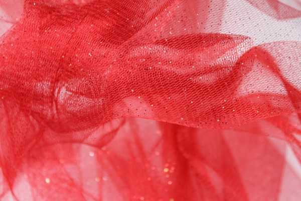Red Glitter Tulle fabric, image 2 of 5