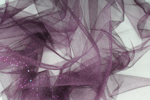 Aubergine Glitter Tulle fabric, image 4 of 5