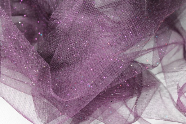 Aubergine Glitter Tulle fabric, image 3 of 5