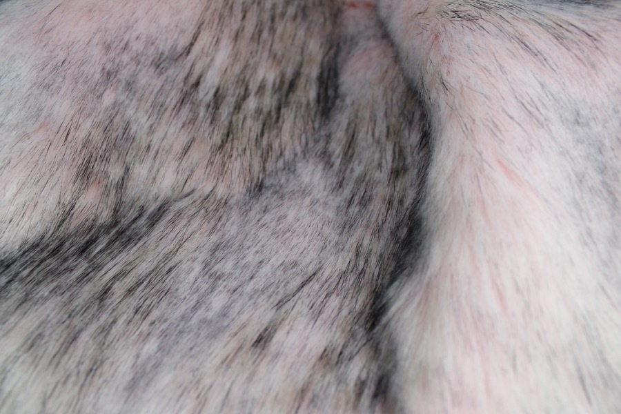 Faux Fur - Long Pile Pale Pink with Speckled Black Tips fabric, image 2 of 7