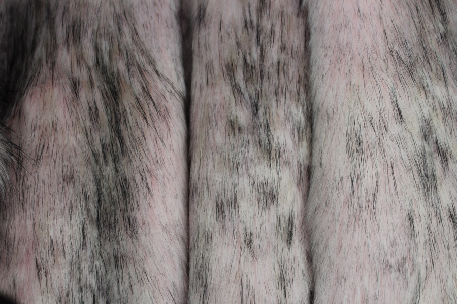 Faux Fur - Long Pile Pale Pink with Speckled Black Tips fabric, image 7 of 7