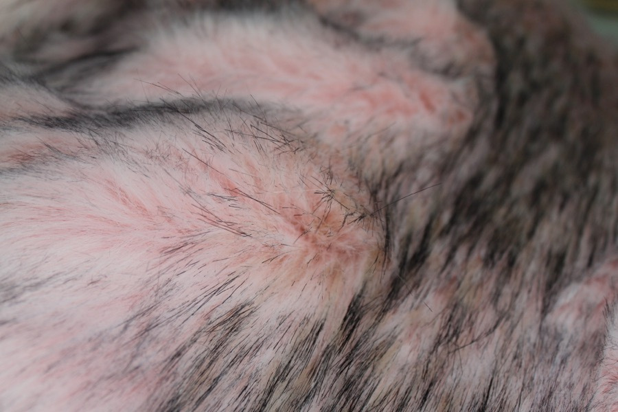 Faux Fur - Long Pile Pale Pink with Speckled Black Tips fabric, image 5 of 7