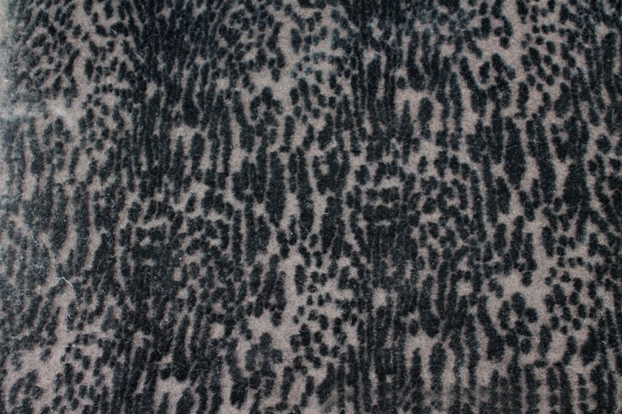 Boiled Wool Jersey Knit - Brown with Black Flocked Fur Spots fabric, image 2 of 6