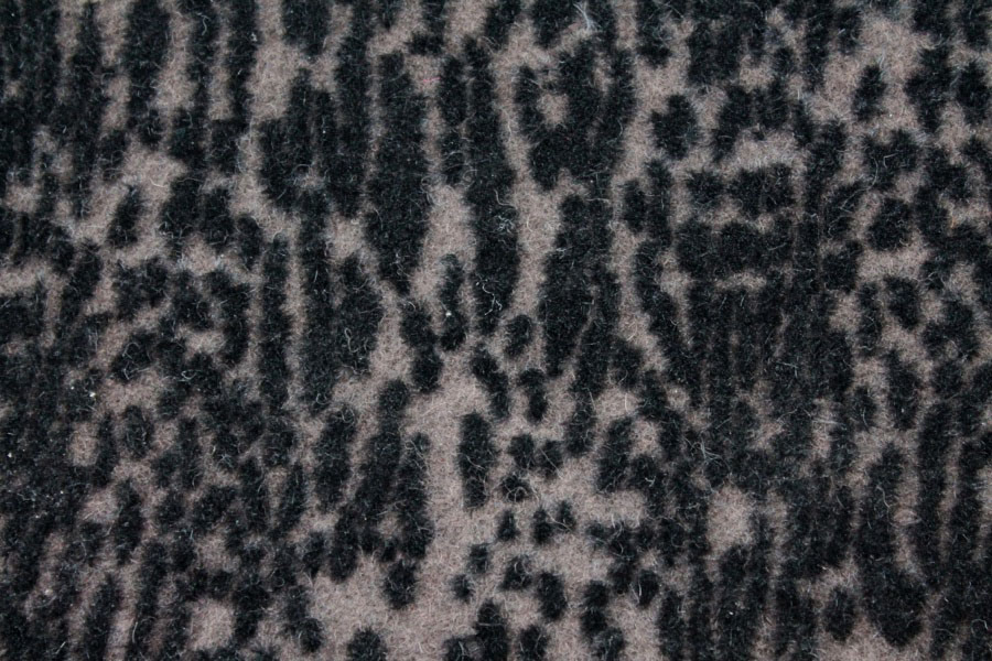 Boiled Wool Jersey Knit - Brown with Black Flocked Fur Spots fabric, image 3 of 6
