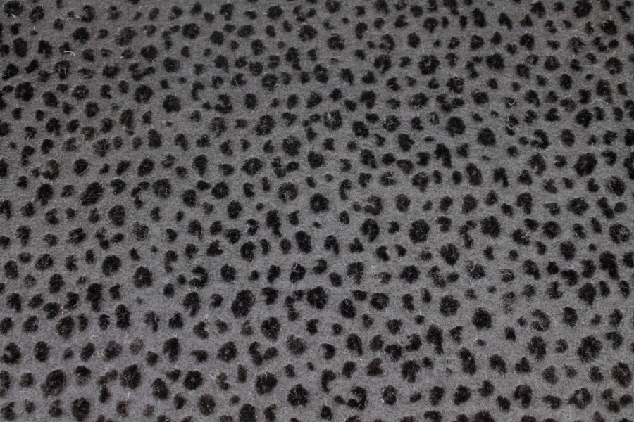 Boiled Wool Jersey Knit - Black with Black Flocked Fur Dots fabric, image 5 of 8