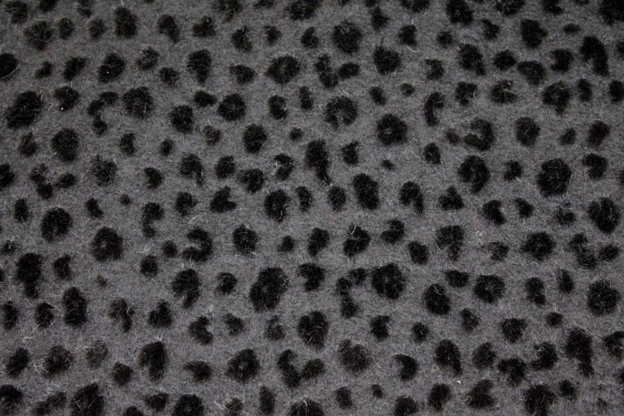 Boiled Wool Jersey Knit - Black with Black Flocked Fur Dots fabric, image 6 of 8