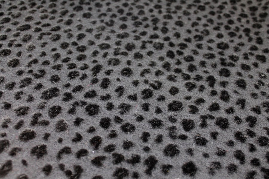Boiled Wool Jersey Knit - Black with Black Flocked Fur Dots fabric, image 3 of 8
