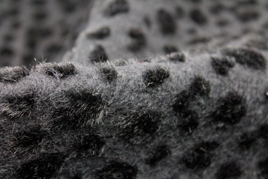 Boiled Wool Jersey Knit - Black with Black Flocked Fur Dots fabric, image 8 of 8
