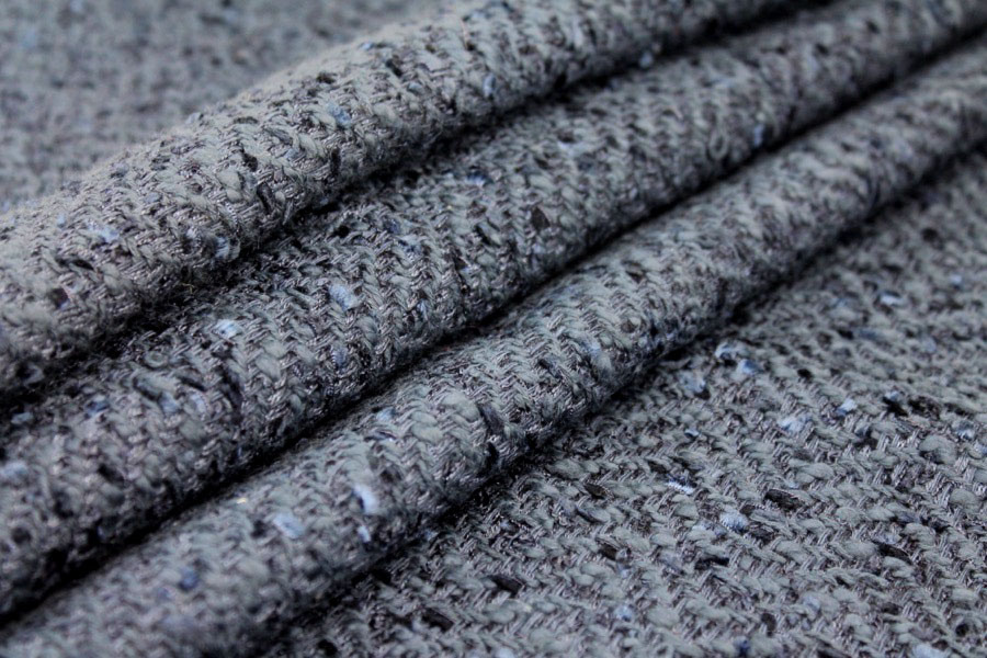 Chunky Herringbone Matka - Navy fabric
