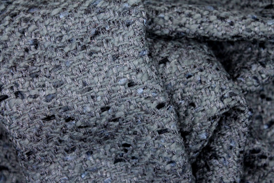 Chunky Herringbone Matka - Navy fabric, image 5 of 6