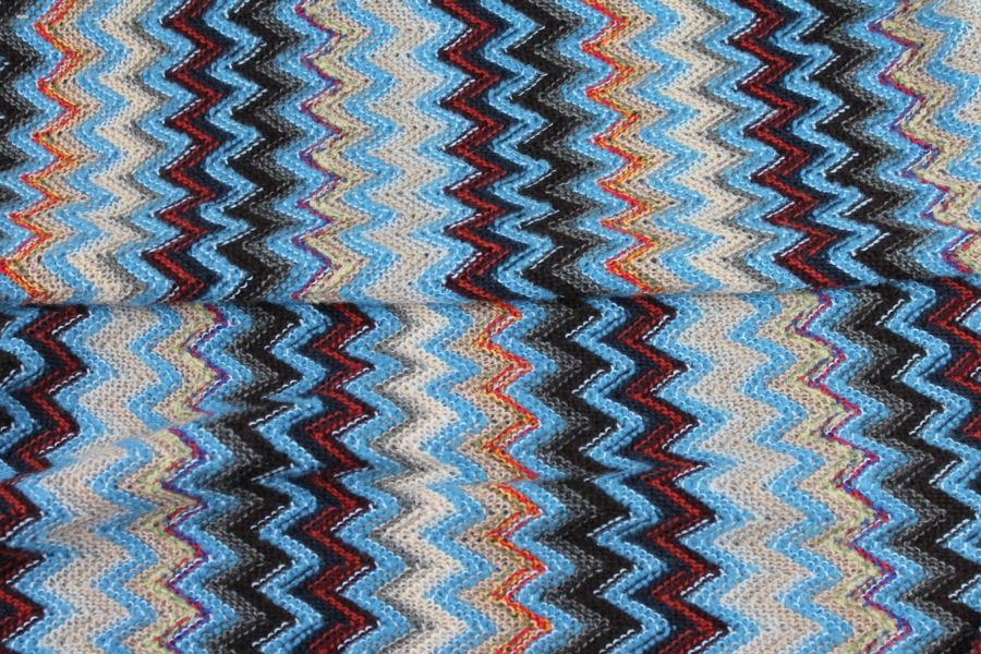 Zig Zag Knit - Blues fabric, image 5 of 6
