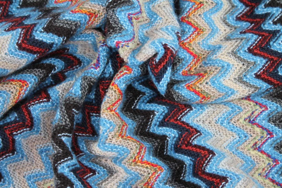 Zig Zag Knit - Blues fabric, image 6 of 6