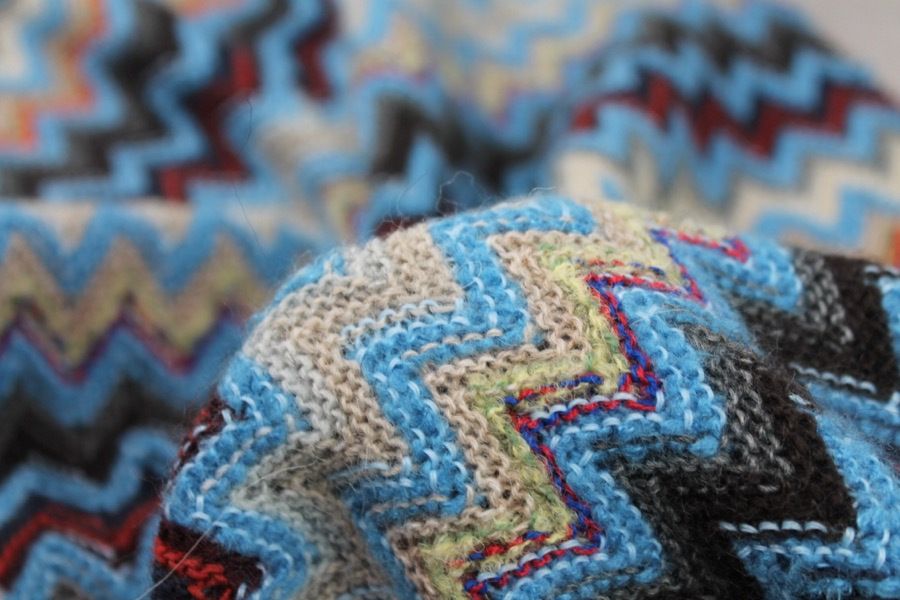 Zig Zag Knit - Blues fabric, image 3 of 6
