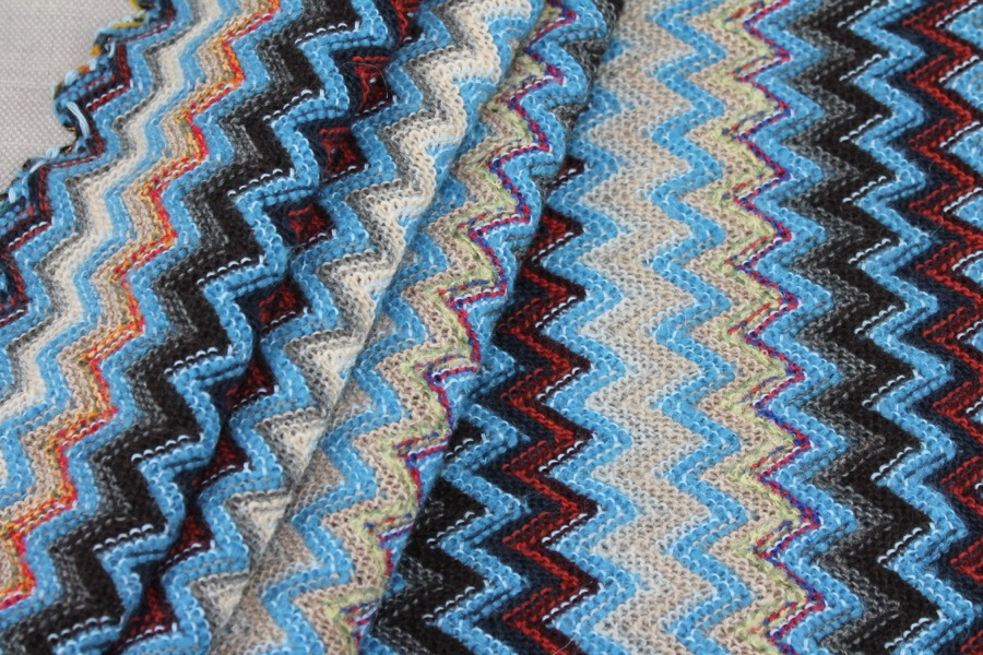 Zig Zag Knit - Blues fabric, image 4 of 6