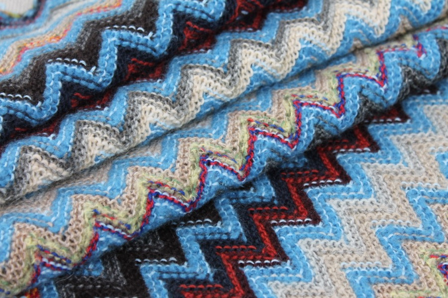 Zig Zag Knit - Blues fabric
