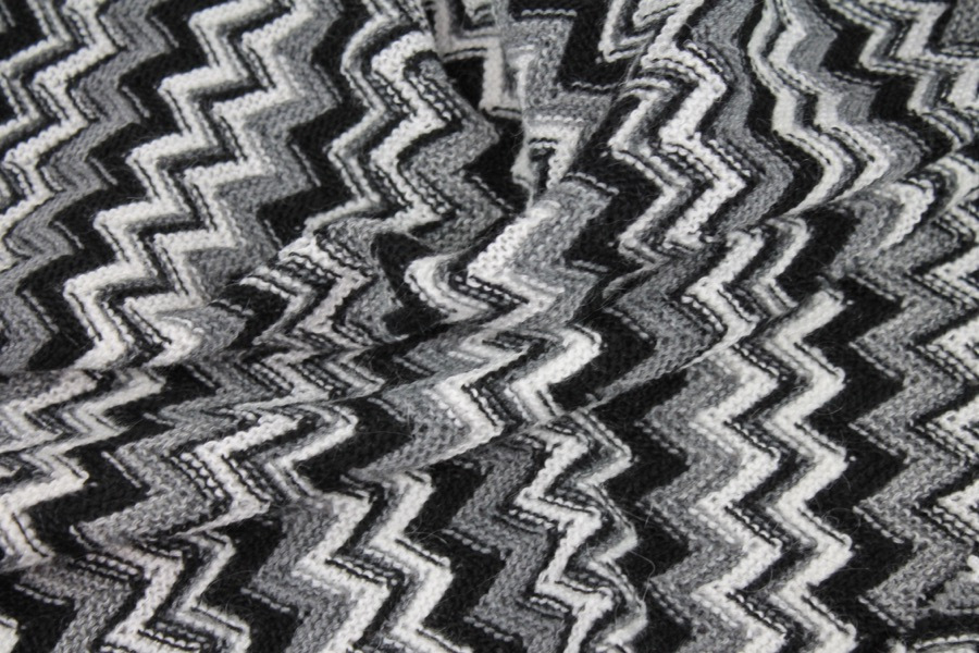 Zig Zag Knit - Black and White fabric, image 3 of 6
