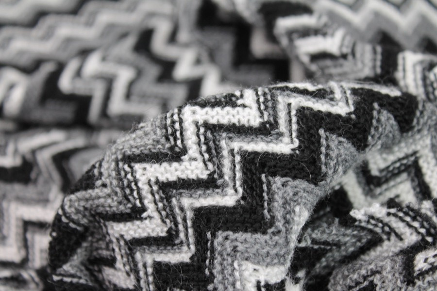 Zig Zag Knit - Black and White fabric, image 2 of 6