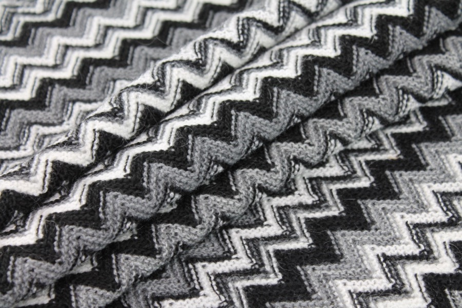 Zig Zag Knit - Black and White fabric